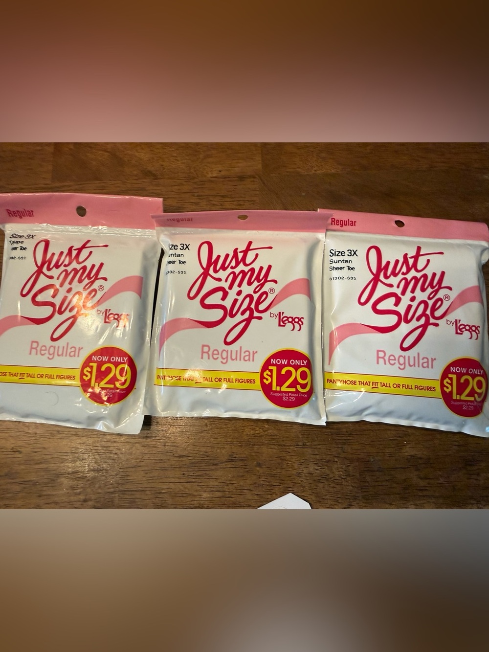 Vintage Leggs Just My Size Pantyhose 3X Sheer Toe Lot Of 3 2 Suntan 1 Taupe NEW